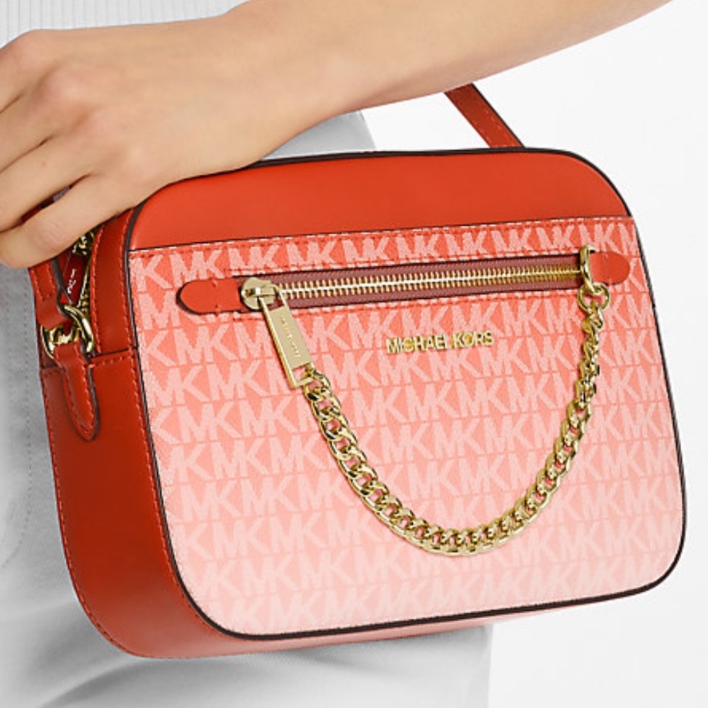 Michael Kors Jet Set Lg East West Ombré Signature Logo Crossbody Bag
Red Clay
